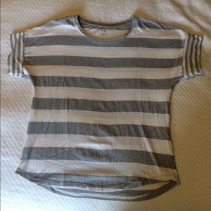 Women’s gray and white striped shirt size medium